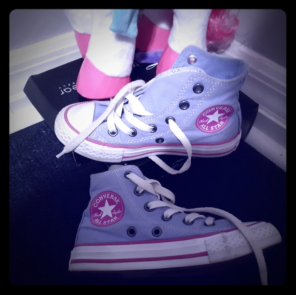 Converse purple and pink